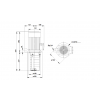 Габариты полупогружного вертикального многоступенчатого центробежного насоса Grundfos MTH2-7/6 AQQV 