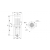 Габариты полупогружного вертикального многоступенчатого центробежного насоса Grundfos MTH2-8/1 AQQV 
